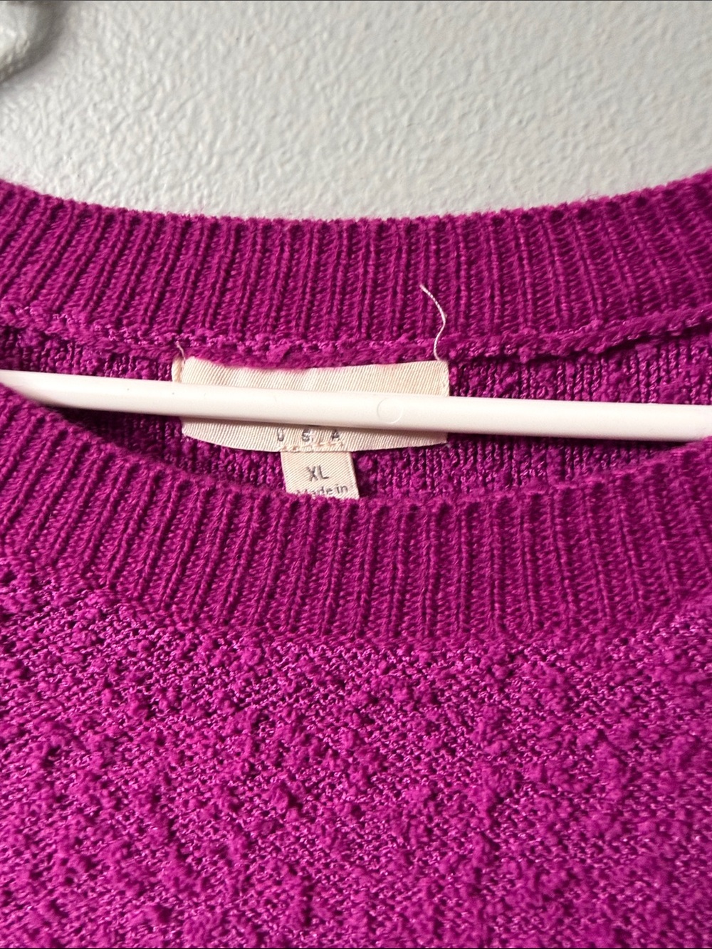 Umgee Cozy Bouclé Crewneck Sweater in Magenta xl - Picture 4 of 8